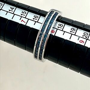 Genuine Sapphires 14KWGP Ring